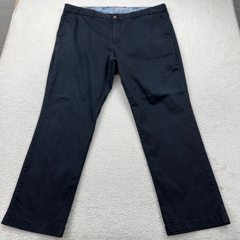 Tommy Bahama Mens Navy Chino Pants Size 42x32 Straight Leg Cotton Blend